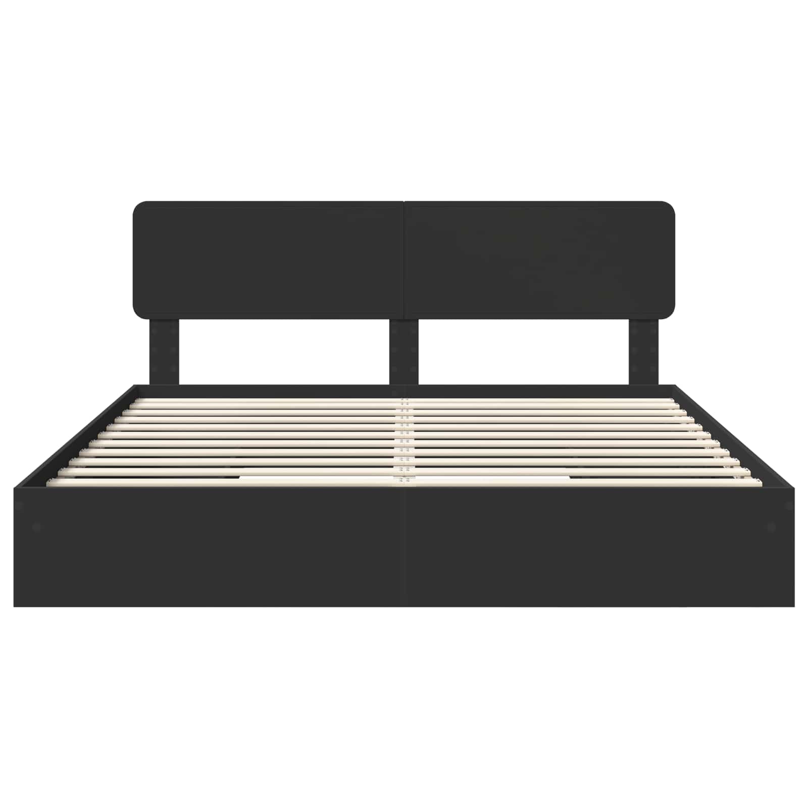 Opslag bed met hoofdeinde Zwart 200 x 200 cm Bewerkt hout
