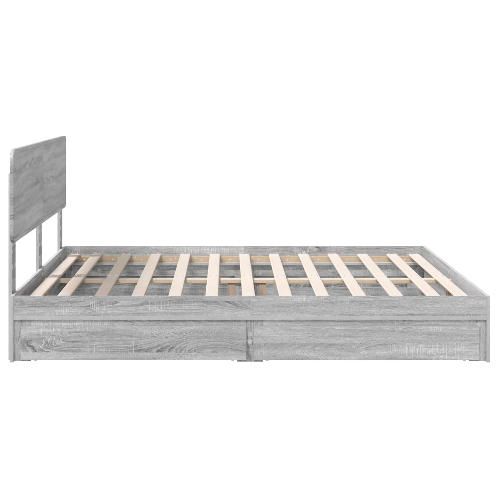 Opslag bed met lade Grijs Sonoma 200 x 200 cm Bewerkt hout