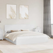 Opbergbed 180x200 cm wit bewerkt hout