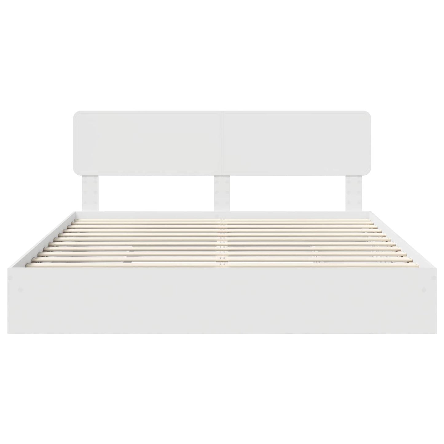 Opslag bed met hoofdeinde Wit 180 x 200 cm Bewerkt hout