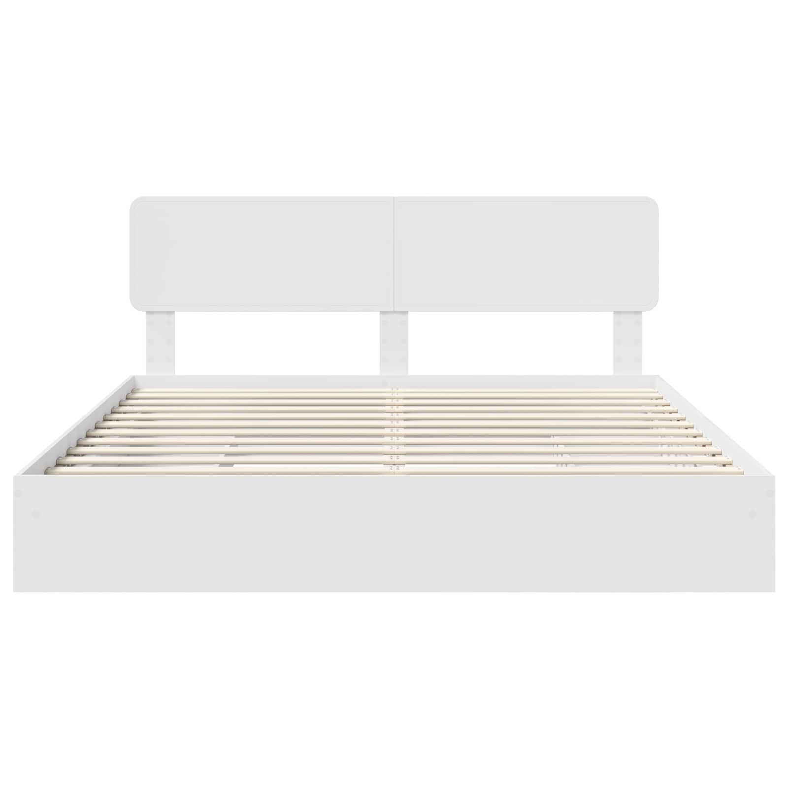 Opslag bed met hoofdeinde Wit 180 x 200 cm Bewerkt hout