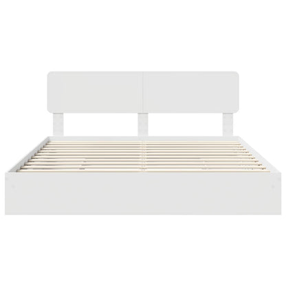 Opslag bed met hoofdeinde Wit 180 x 200 cm Bewerkt hout