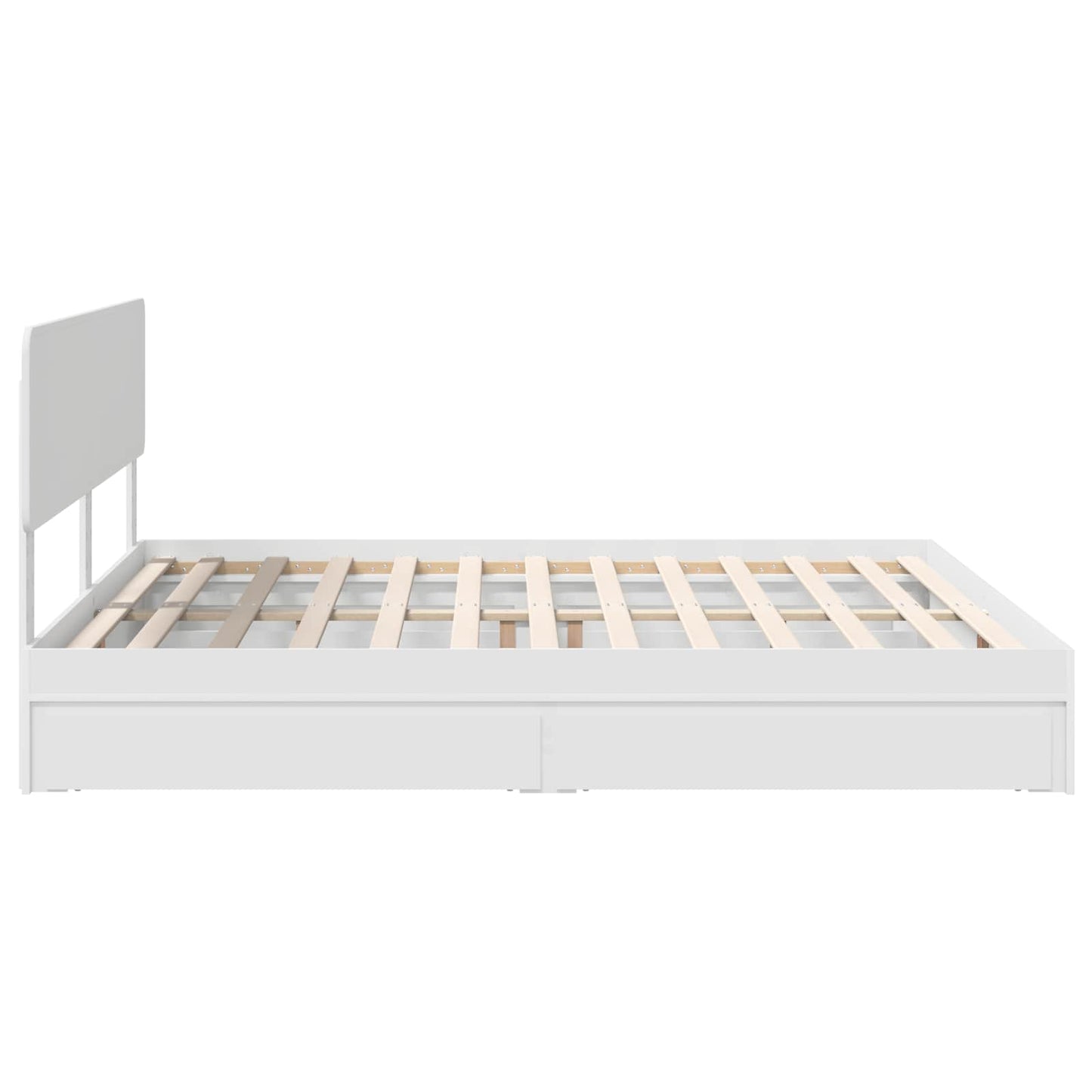 Opslag bed met hoofdeinde Wit 180 x 200 cm Bewerkt hout