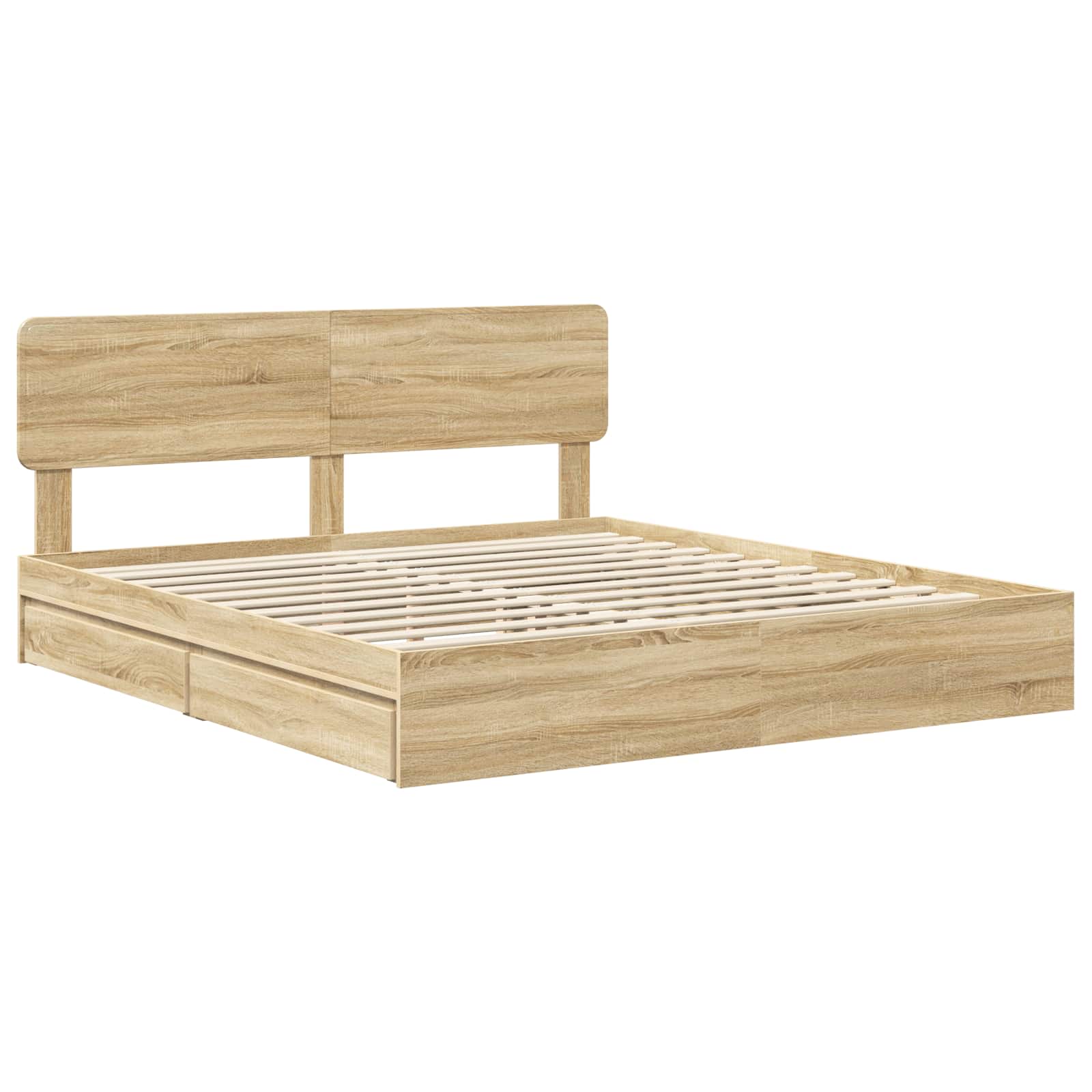 Opslag bed met lade Sonoma Eiken 180 x 200 cm Bewerkt hout