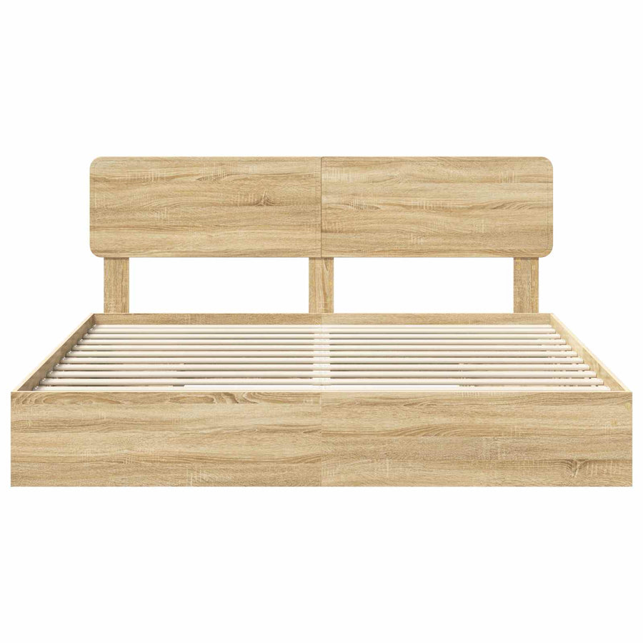 Opslag bed met lade Sonoma Eiken 180 x 200 cm Bewerkt hout