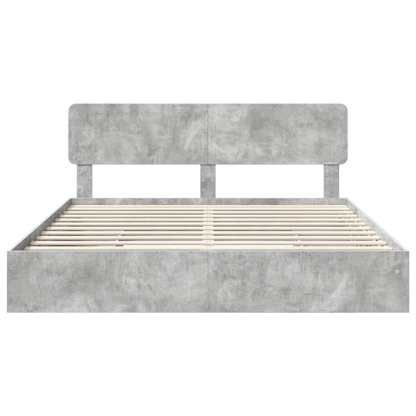 Opslag bed met hoofdeinde Beton Grijs 180 x 200 cm Bewerkt hout