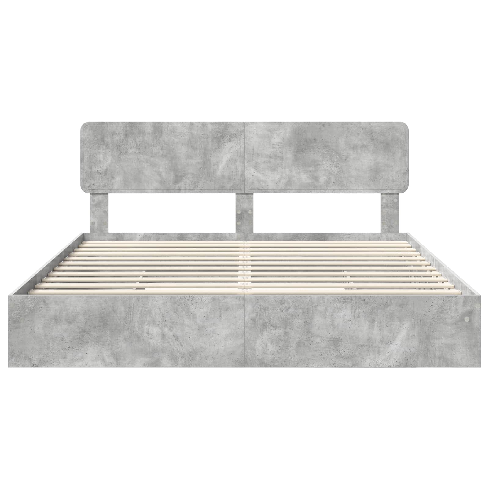 Opslag bed met hoofdeinde Beton Grijs 180 x 200 cm Bewerkt hout