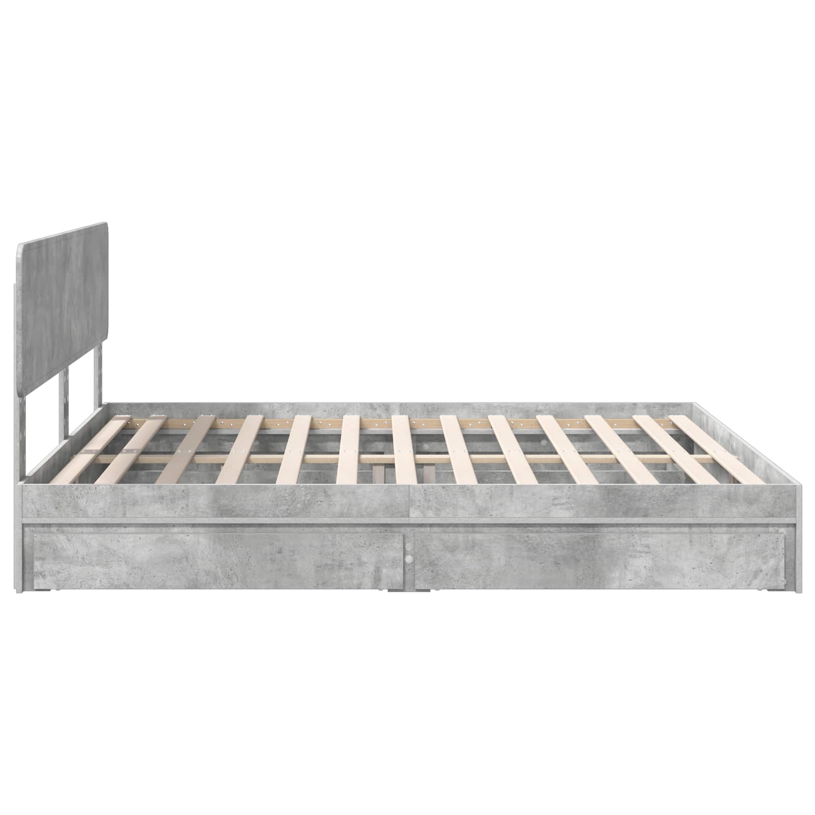 Opslag bed met hoofdeinde Beton Grijs 180 x 200 cm Bewerkt hout