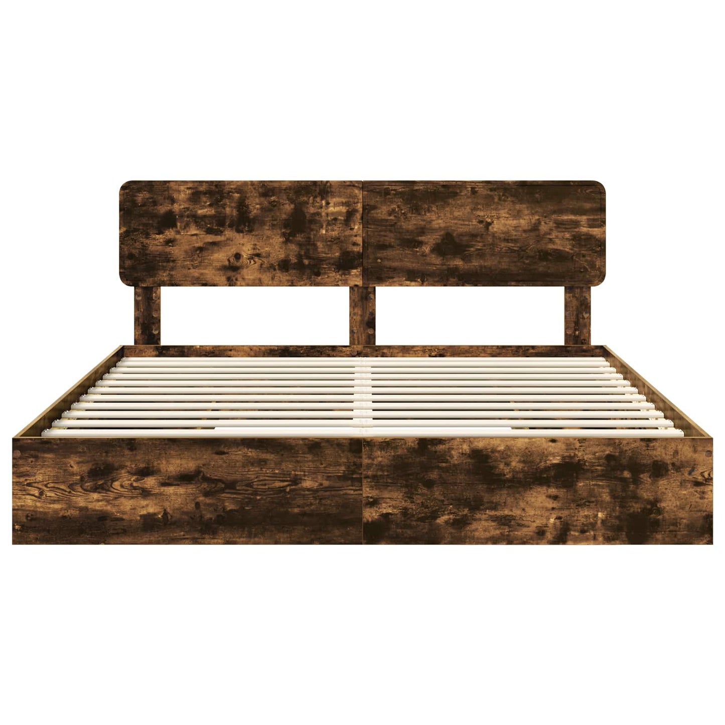 Opslag bed met lade Gerookt eiken 180 x 200 cm Bewerkt hout