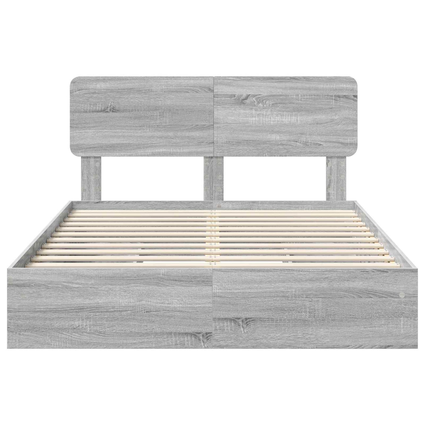 Opslag bed met lade Grijs Sonoma 150 x 200 cm Bewerkt hout