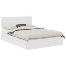 Opslag bed met hoofdeinde Wit 140 x 200 cm Bewerkt hout