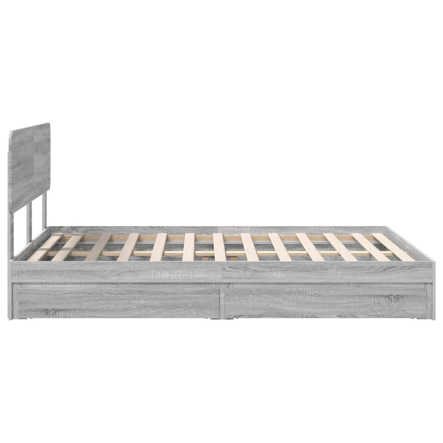 Opslag bed met lade Grijs Sonoma 140 x 200 cm Bewerkt hout