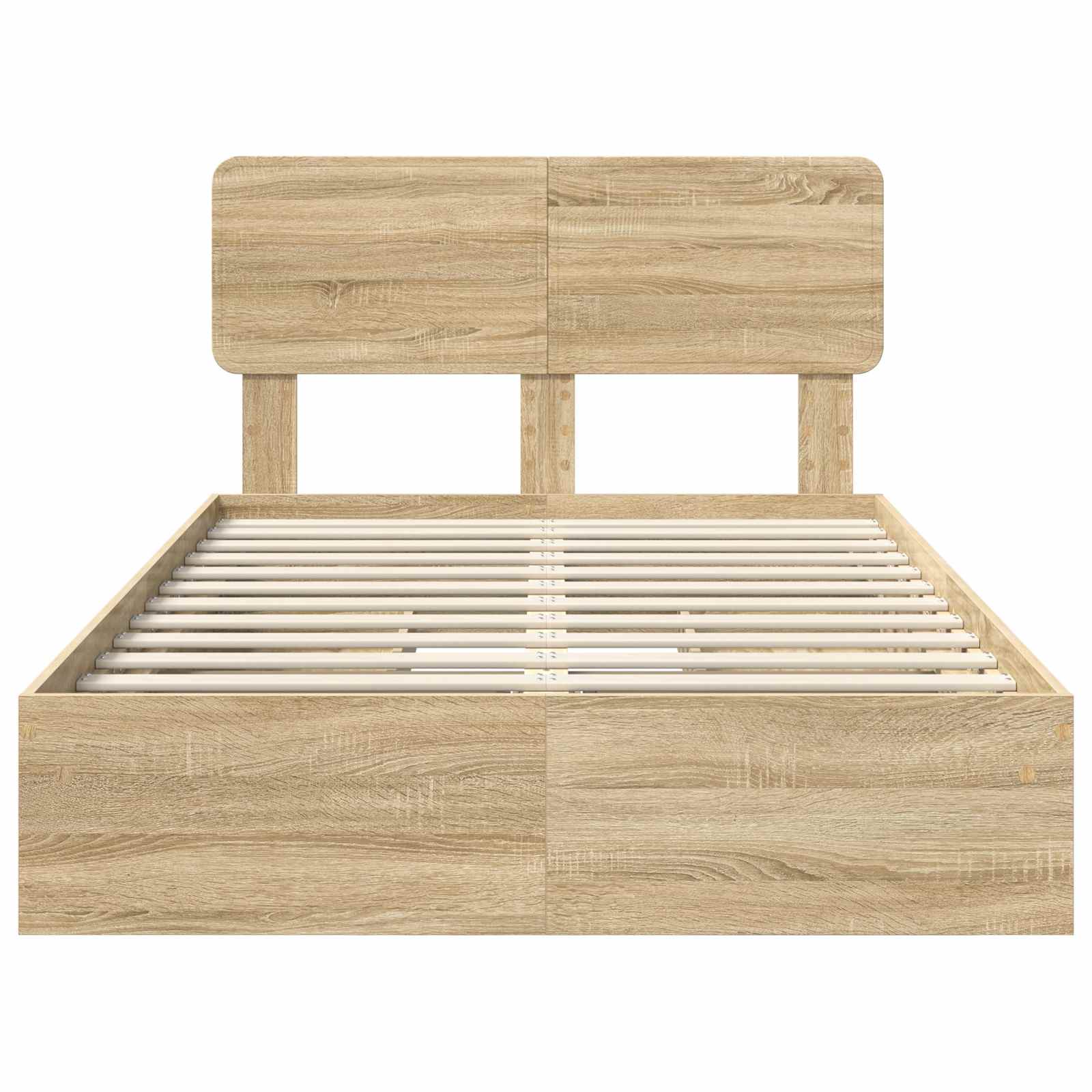 Opslag bed met lade Sonoma Eiken 135 x 190 cm Bewerkt hout