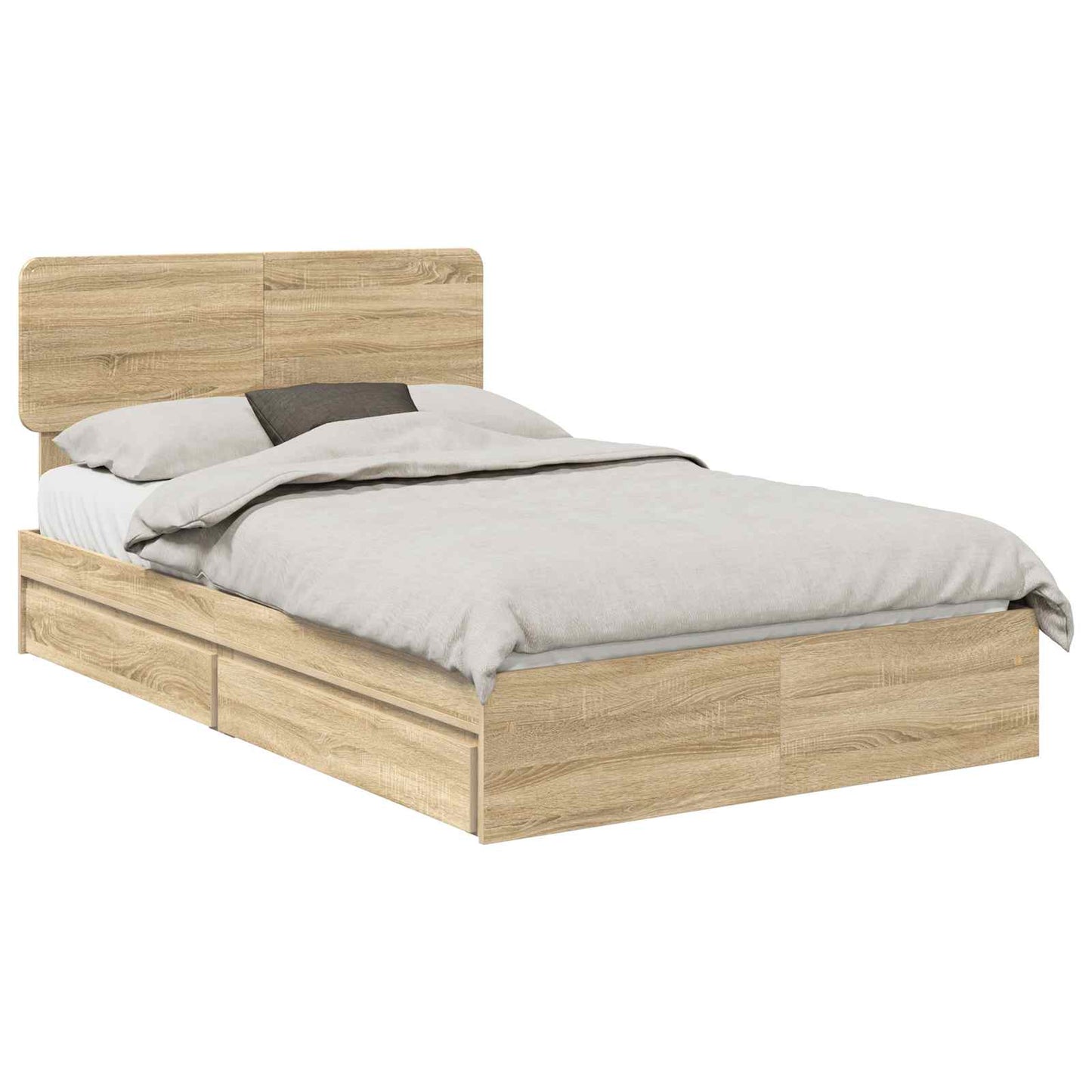Opslag bed met lade Sonoma Eiken 120 x 200 cm Bewerkt hout