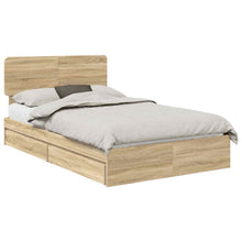 Opslag bed met lade Sonoma Eiken 120 x 200 cm Bewerkt hout