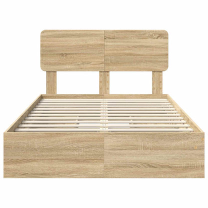 Opslag bed met lade Sonoma Eiken 120 x 200 cm Bewerkt hout