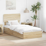 Opbergbed 100x200 cm Sonoma eiken bewerkt hout