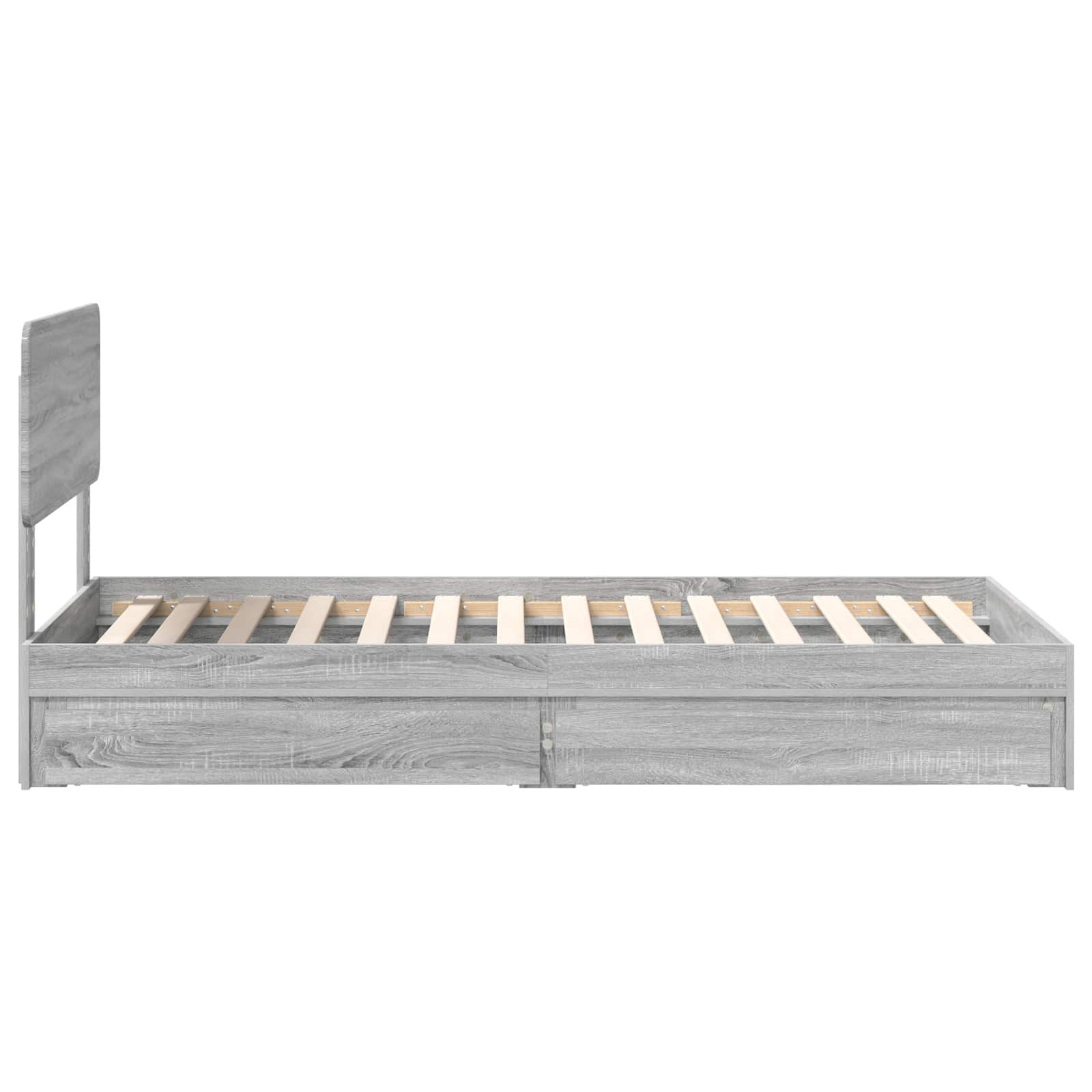Opslag bed met lade Grijs Sonoma 100 x 200 cm Bewerkt hout