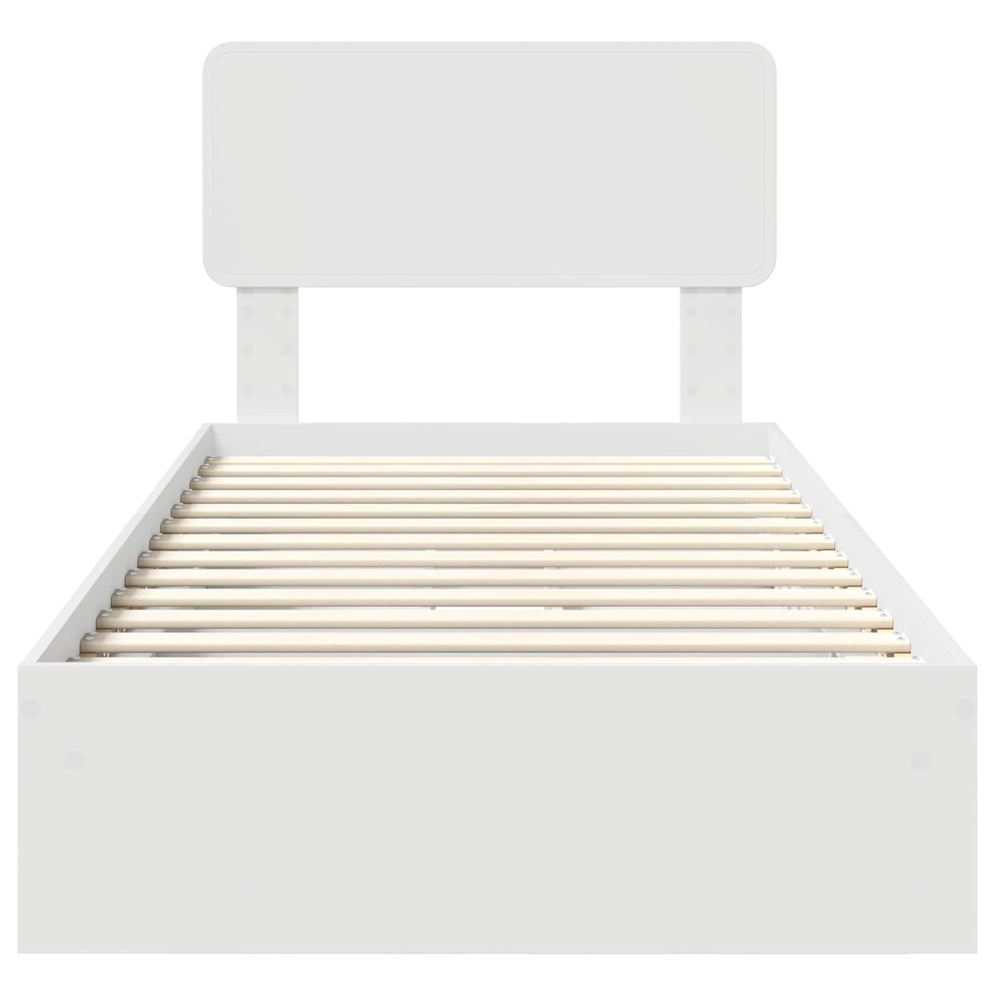 Opslag bed met hoofdeinde met lade Wit 90 x 200 cm Bewerkt hout