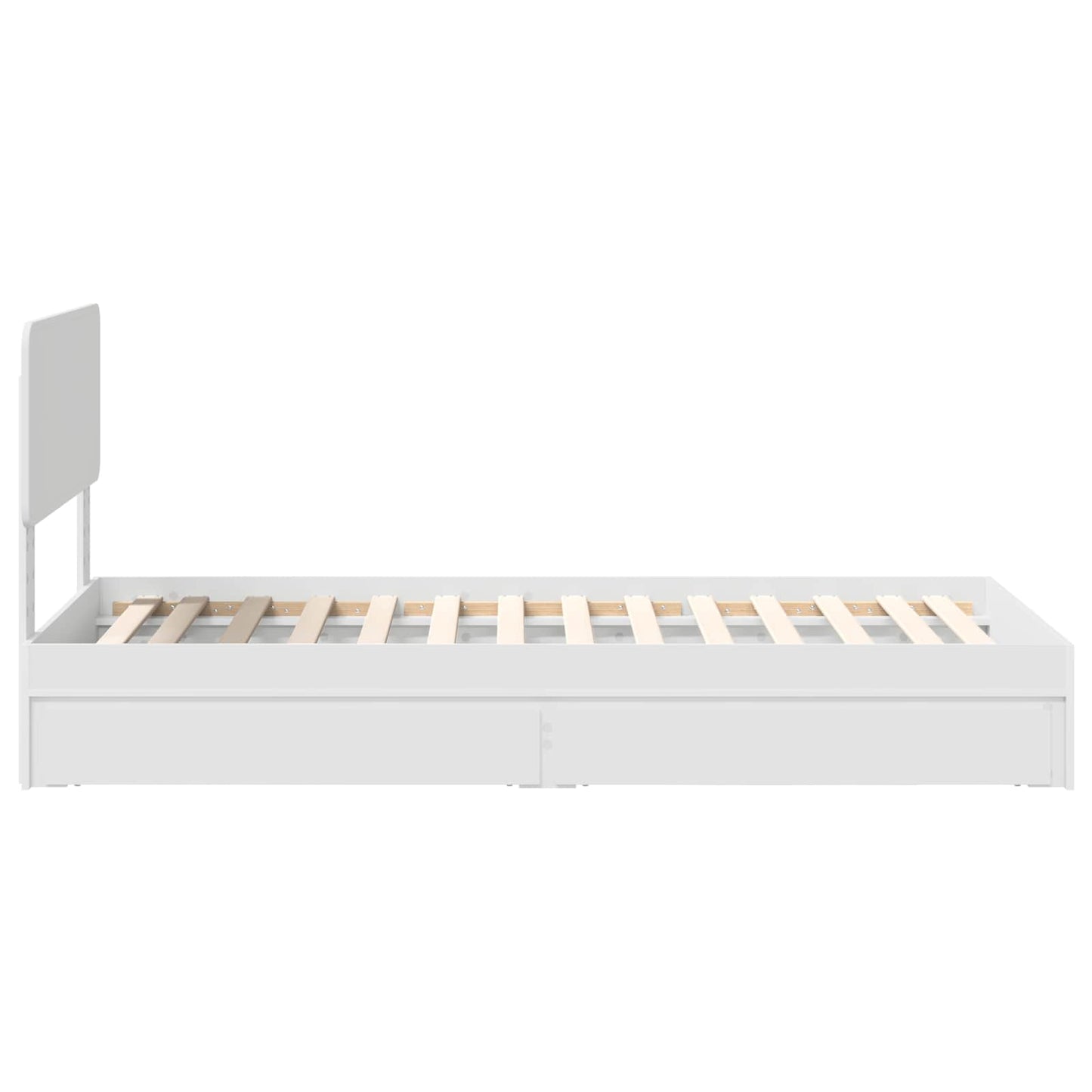 Opslag bed met hoofdeinde met lade Wit 90 x 200 cm Bewerkt hout