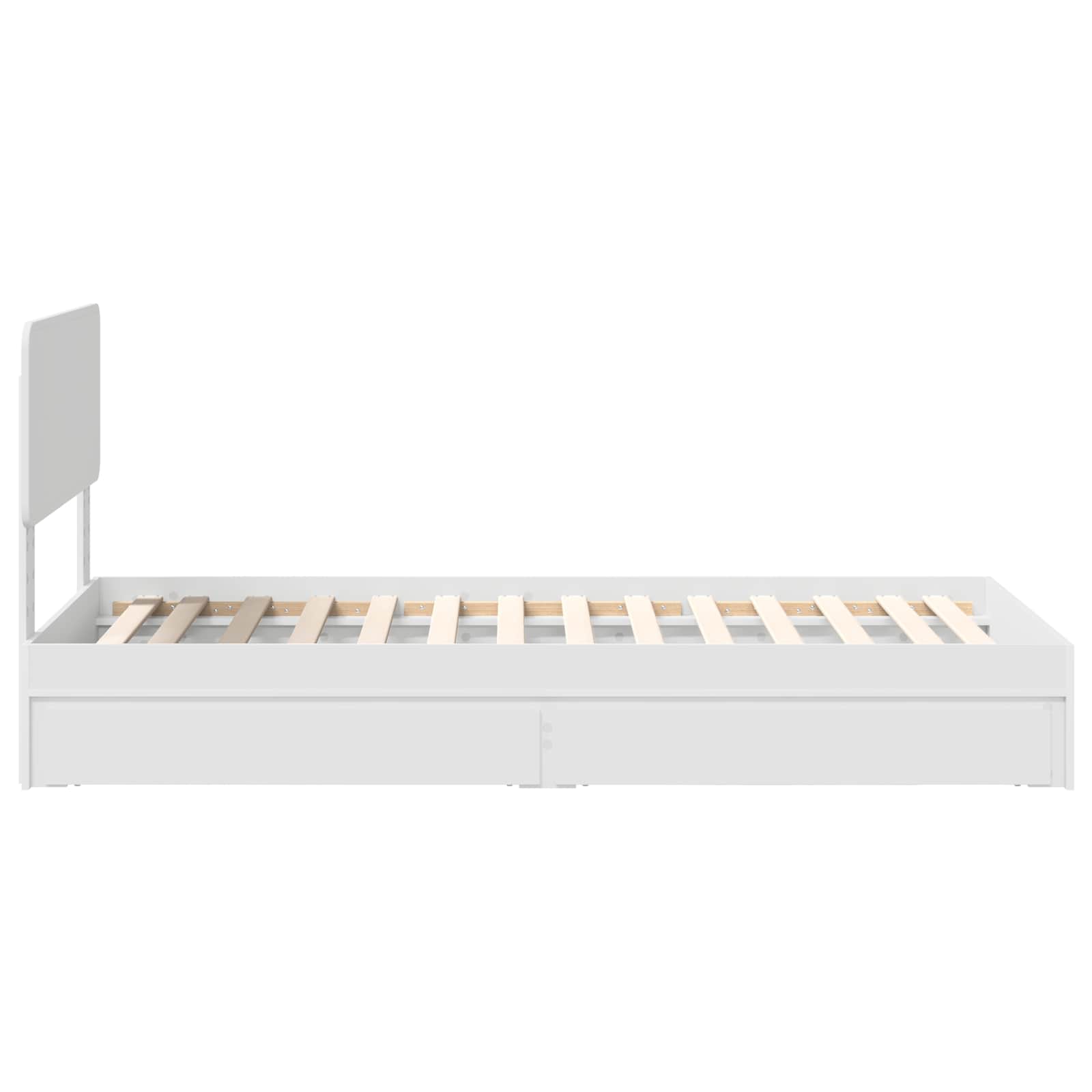 Opslag bed met hoofdeinde met lade Wit 90 x 200 cm Bewerkt hout