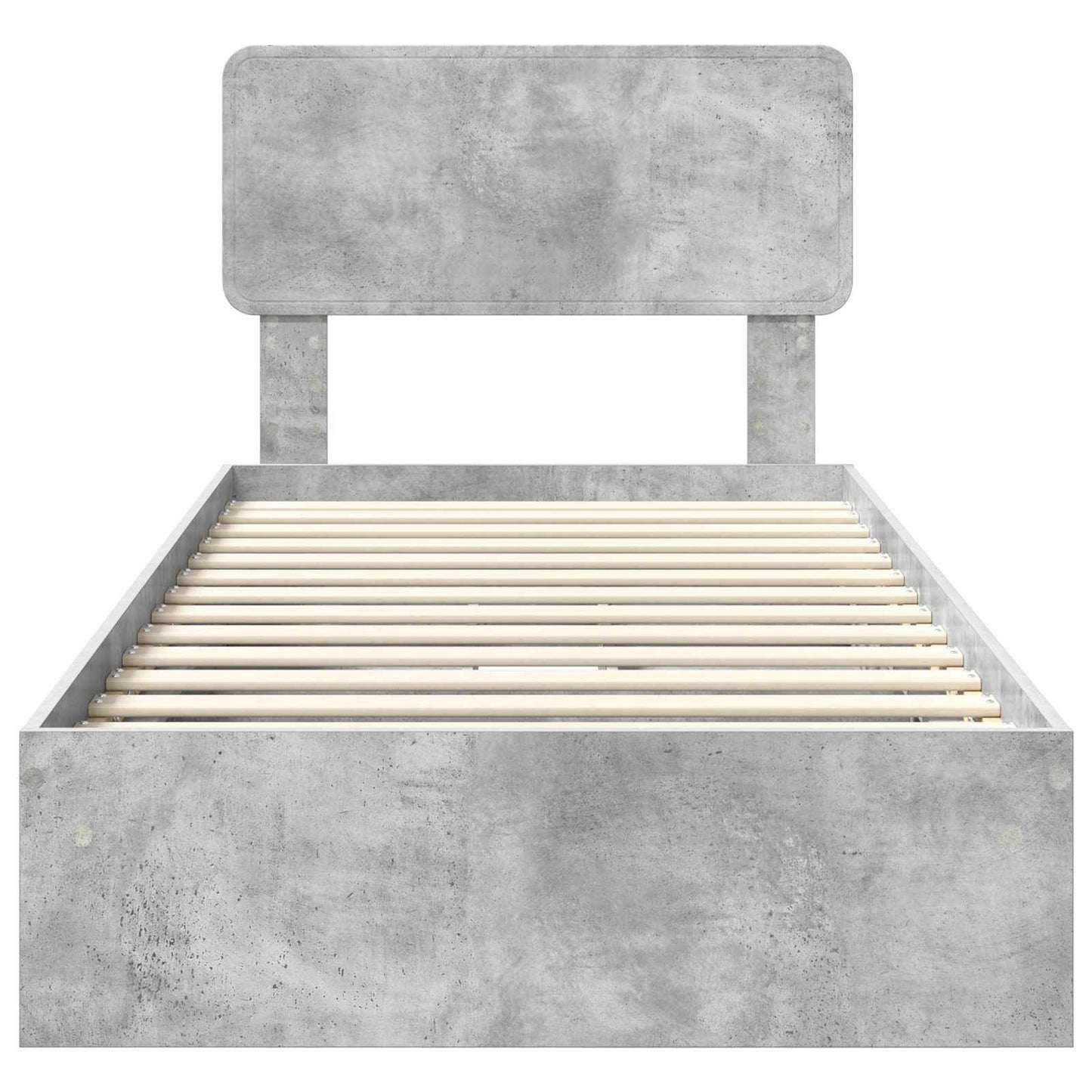 Opslag bed met hoofdeinde Beton Grijs 90 x 190 cm Bewerkt hout