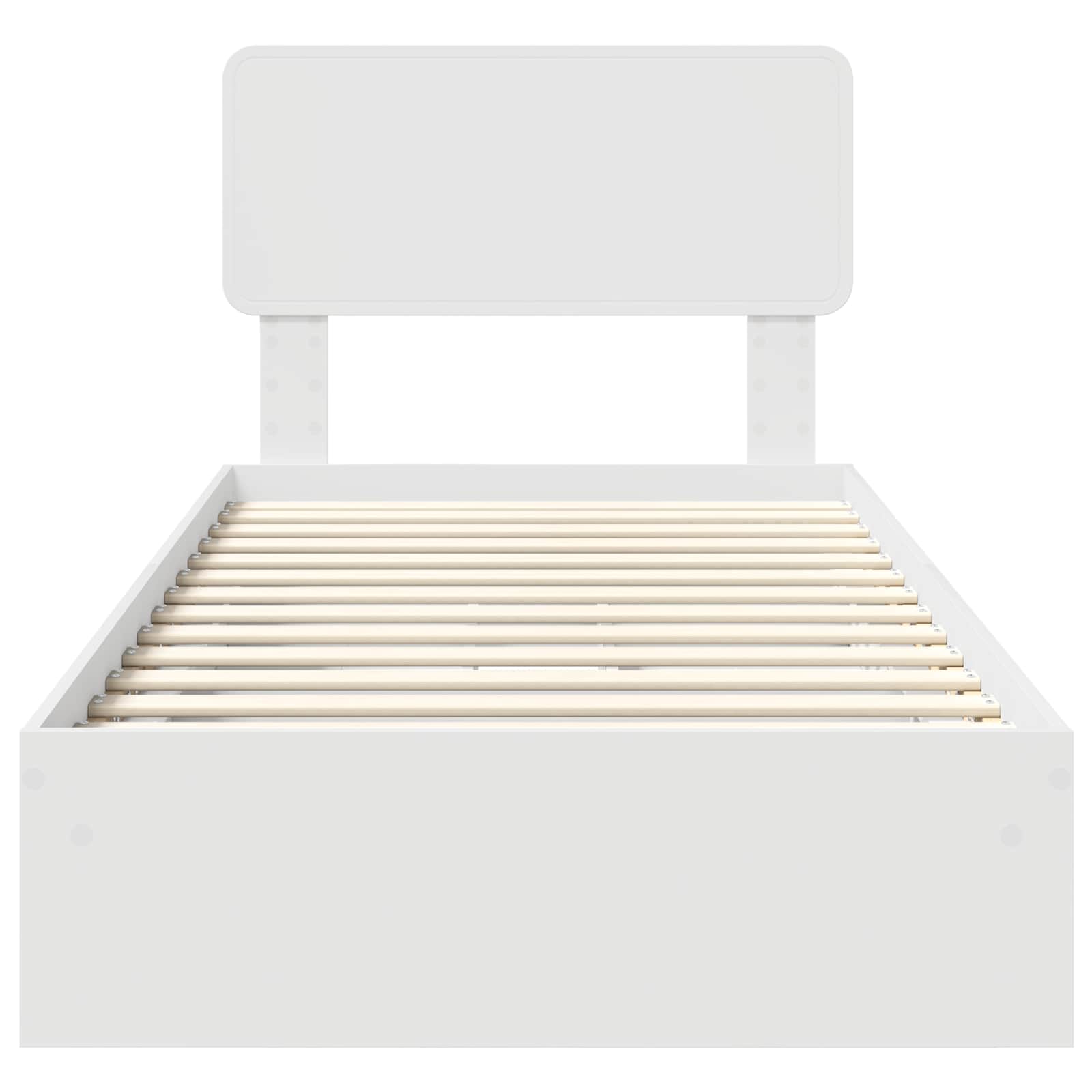 Opslag bed met hoofdeinde met lade Wit 75 x 190 cm Bewerkt hout