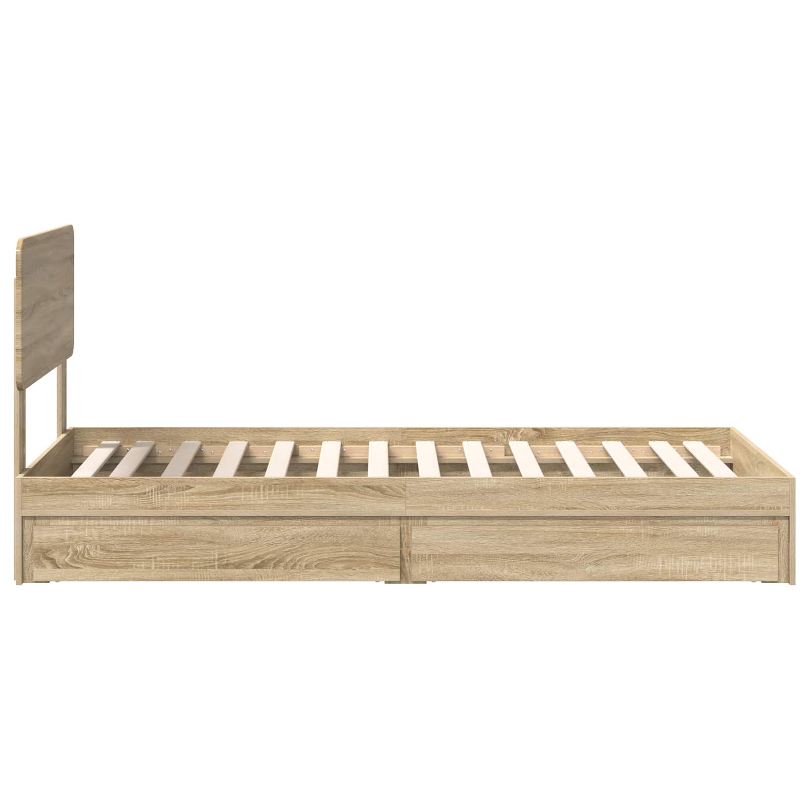 Opslag bed met hoofdeinde Sonoma Eiken 75 x 190 cm Bewerkt hout