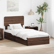 Opslagbed bruin eiken 75x190 cm bewerkt hout
