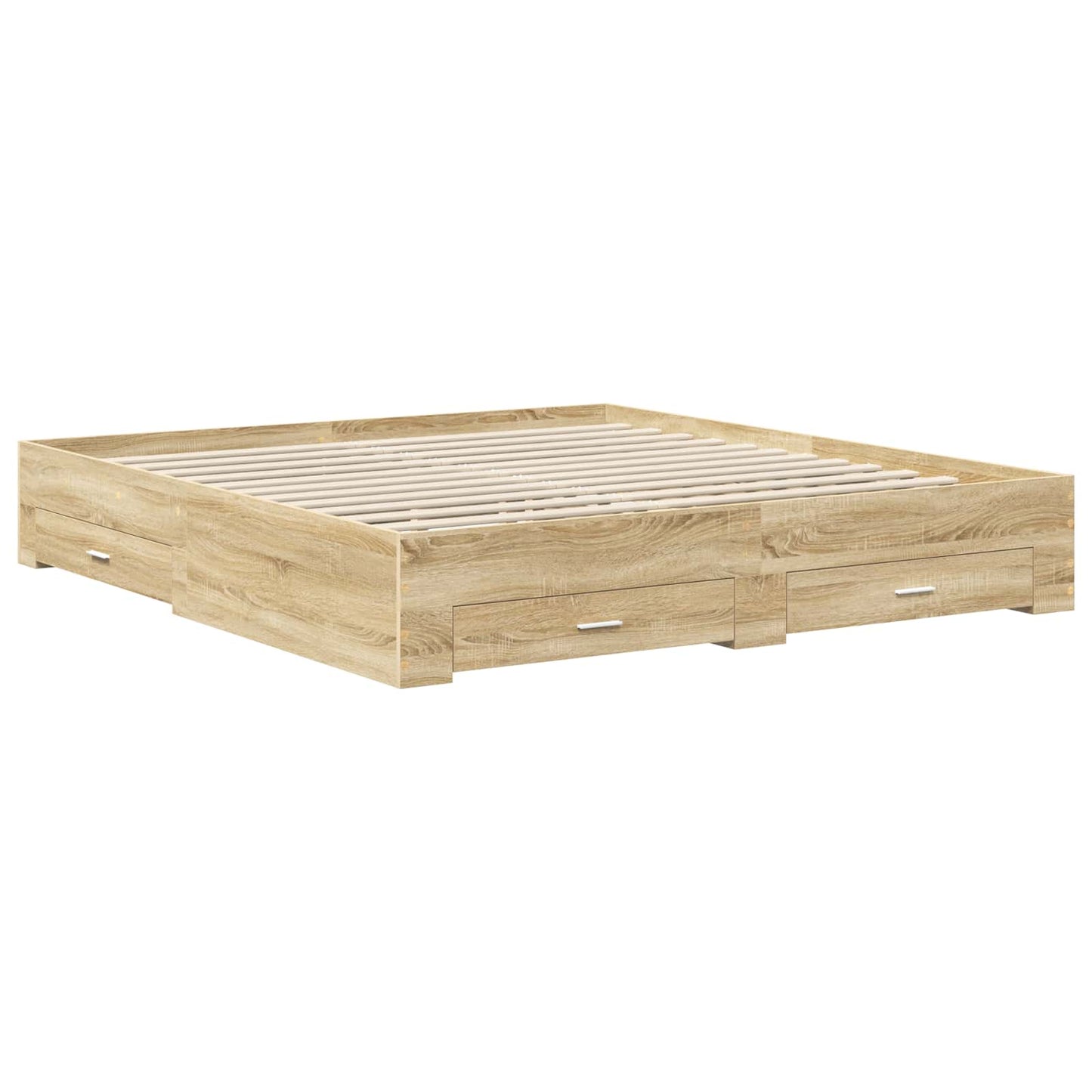 Bedframe met hoofdeinde Sonoma Eiken 200 x 200 cm Bewerkt hout
