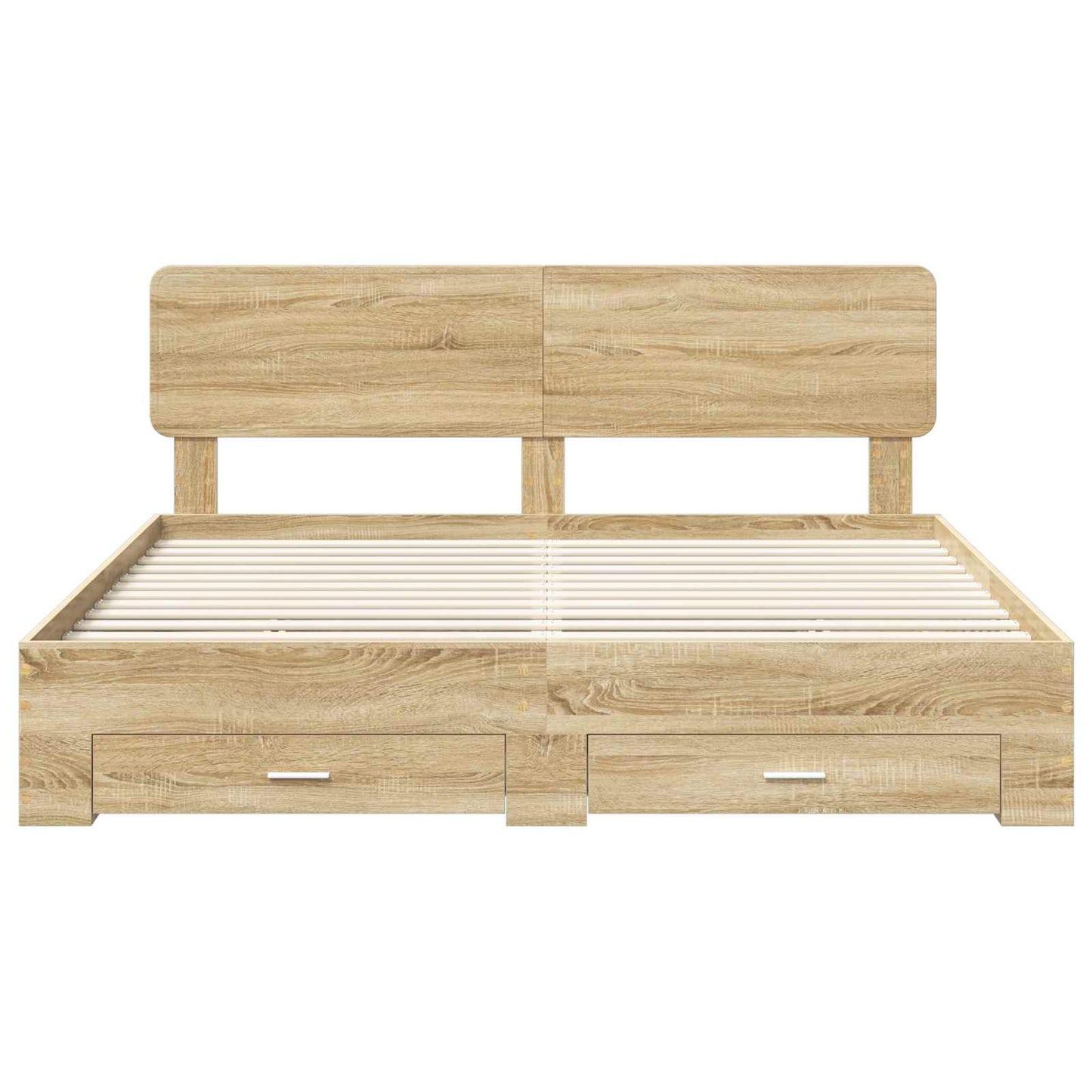 Bedframe met hoofdeinde Sonoma Eiken 200 x 200 cm Bewerkt hout
