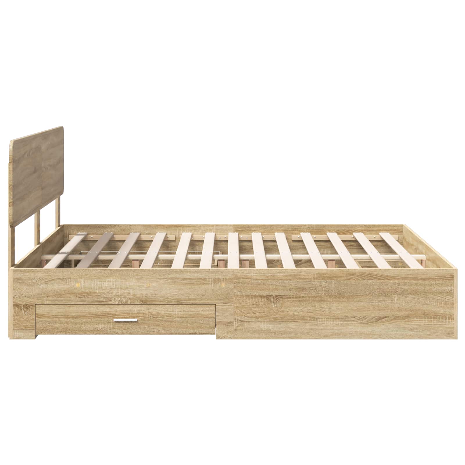 Bedframe met hoofdeinde Sonoma Eiken 200 x 200 cm Bewerkt hout