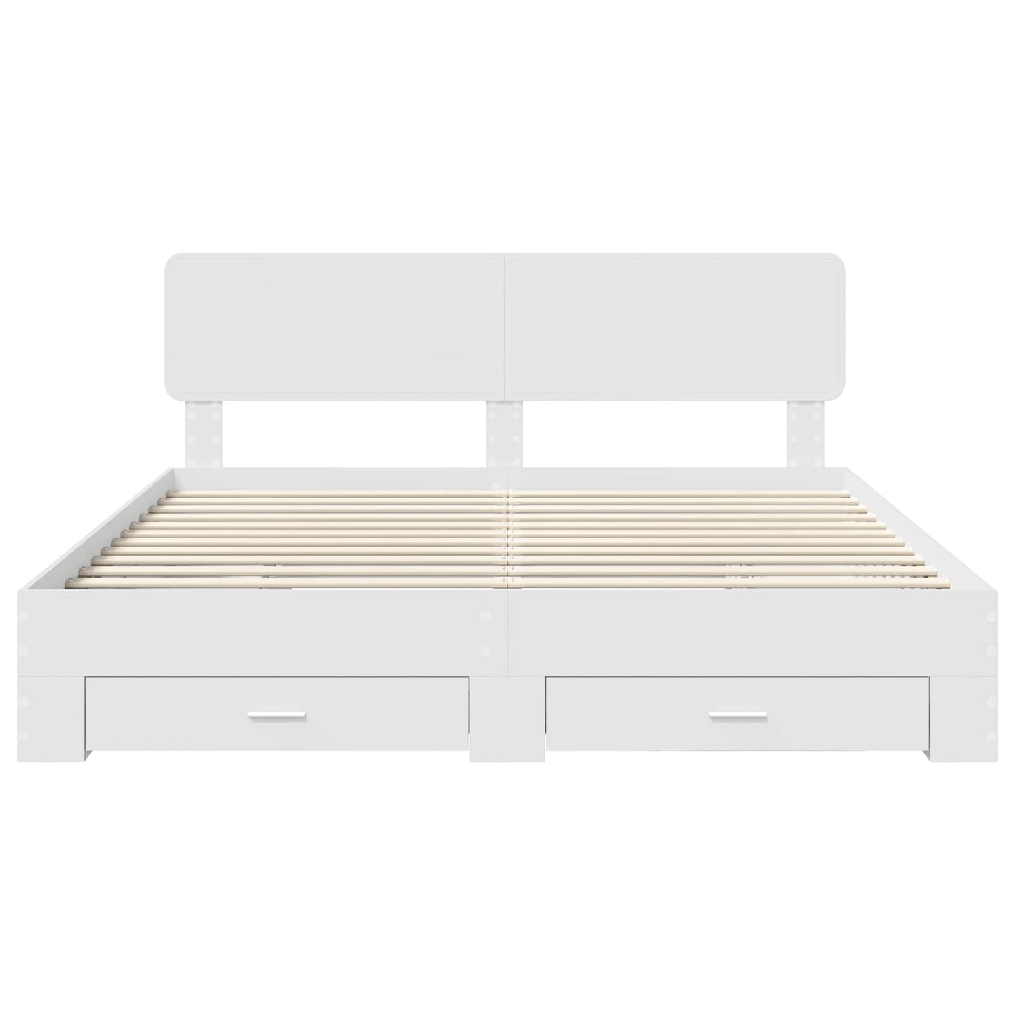 Bedframe met hoofdeinde met lade Wit 180 x 200 cm Bewerkt hout