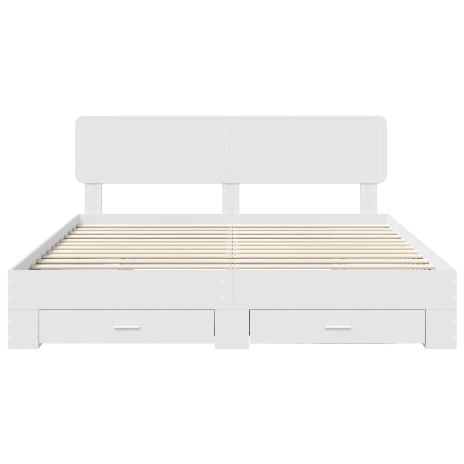Bedframe met hoofdeinde met lade Wit 180 x 200 cm Bewerkt hout