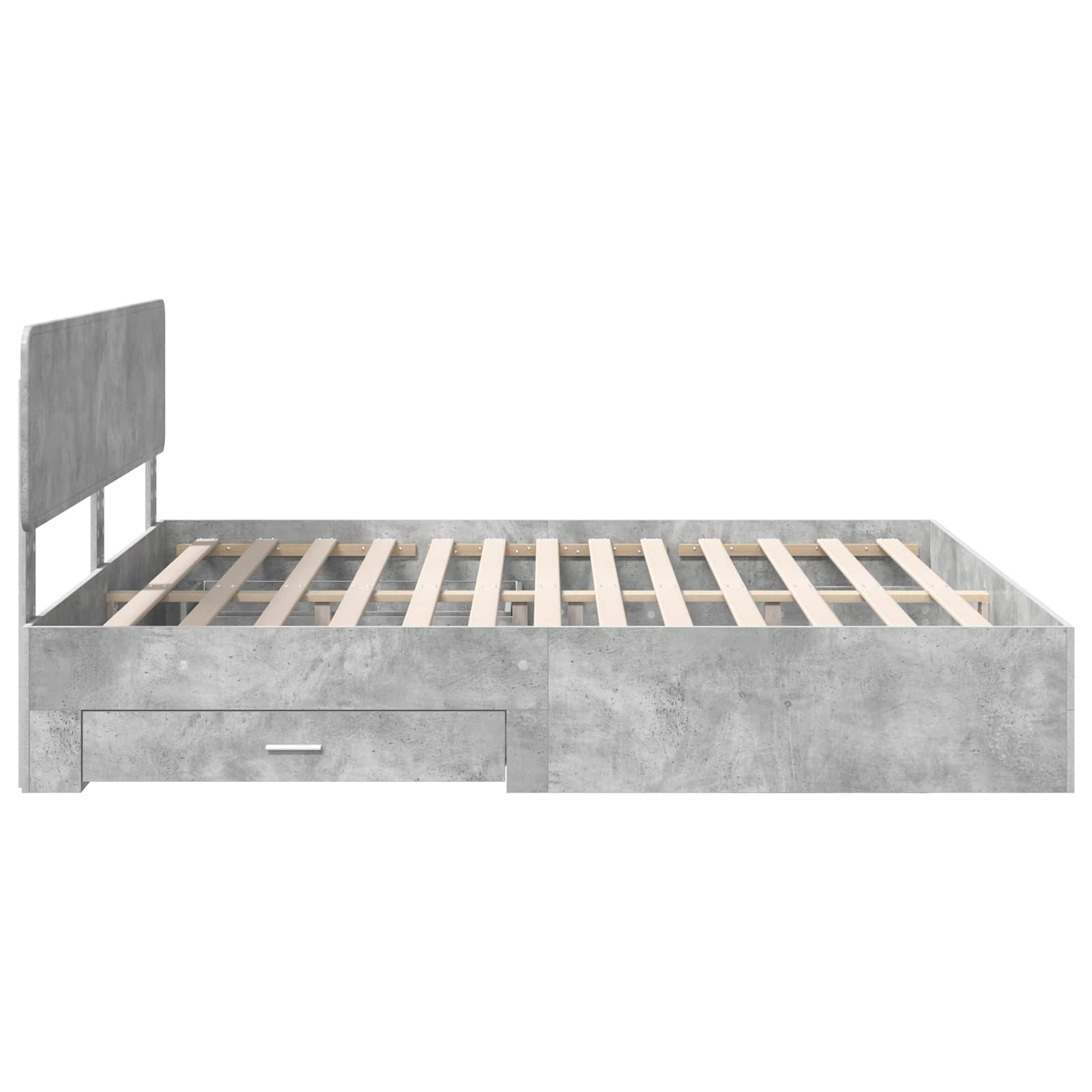 Bedframe met hoofdeinde Beton Grijs 180 x 200 cm Bewerkt hout