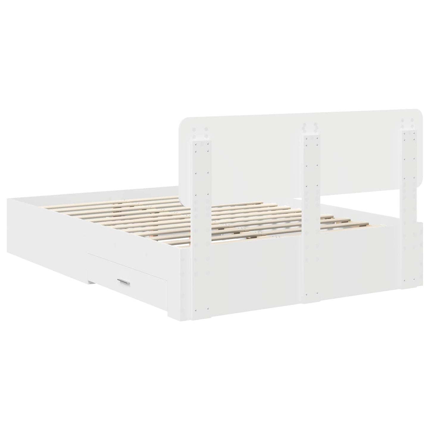 Bedframe met hoofdeinde met lade Wit 160 x 200 cm Bewerkt hout