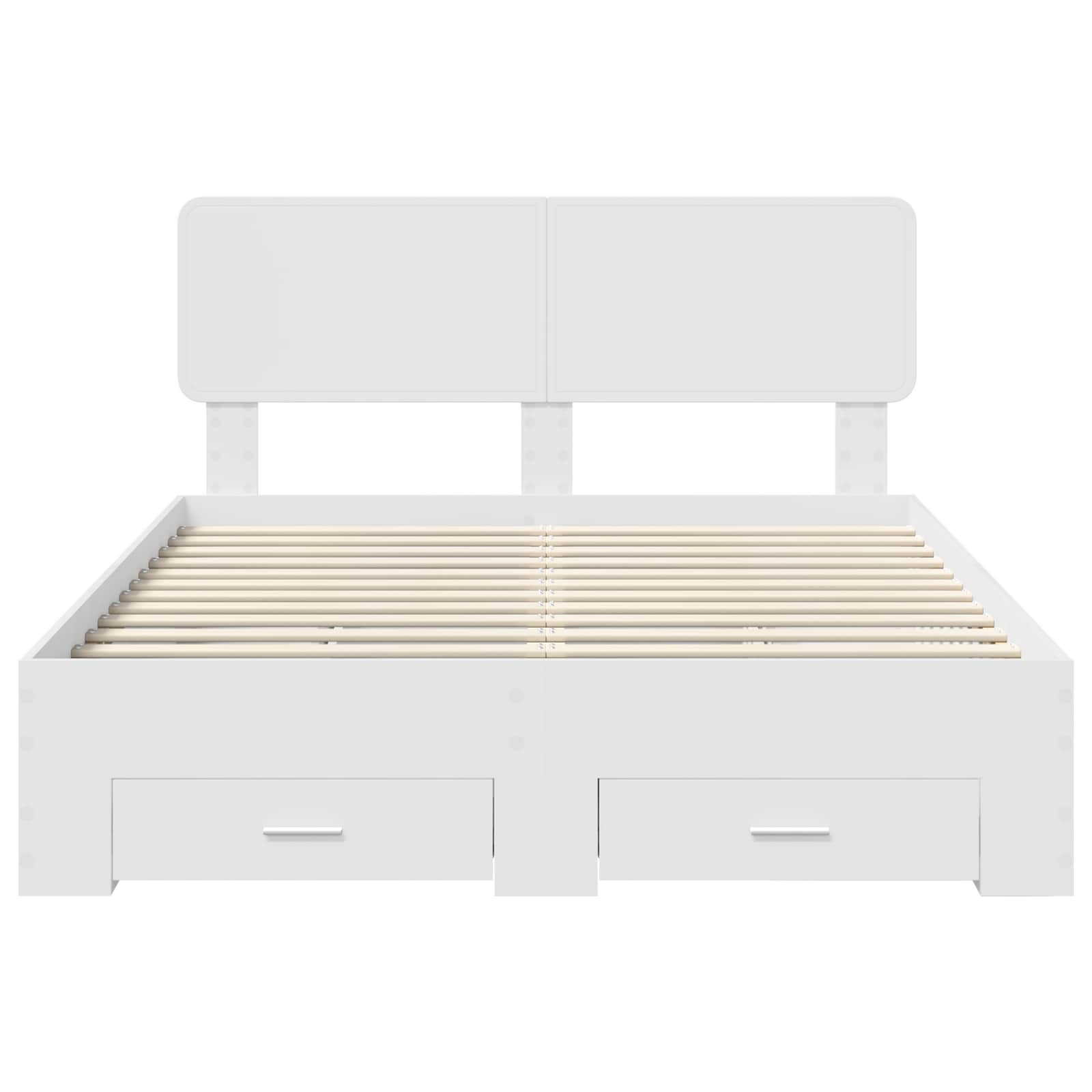 Bedframe met hoofdeinde met lade Wit 160 x 200 cm Bewerkt hout