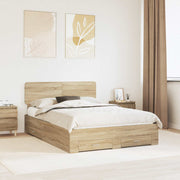 Bedframe 150x200 cm Sonoma eiken bewerkt hout met lades