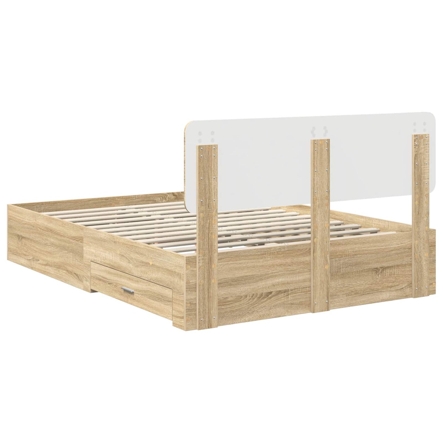 Bedframe met hoofdeinde Sonoma Eiken 150 x 200 cm Bewerkt hout