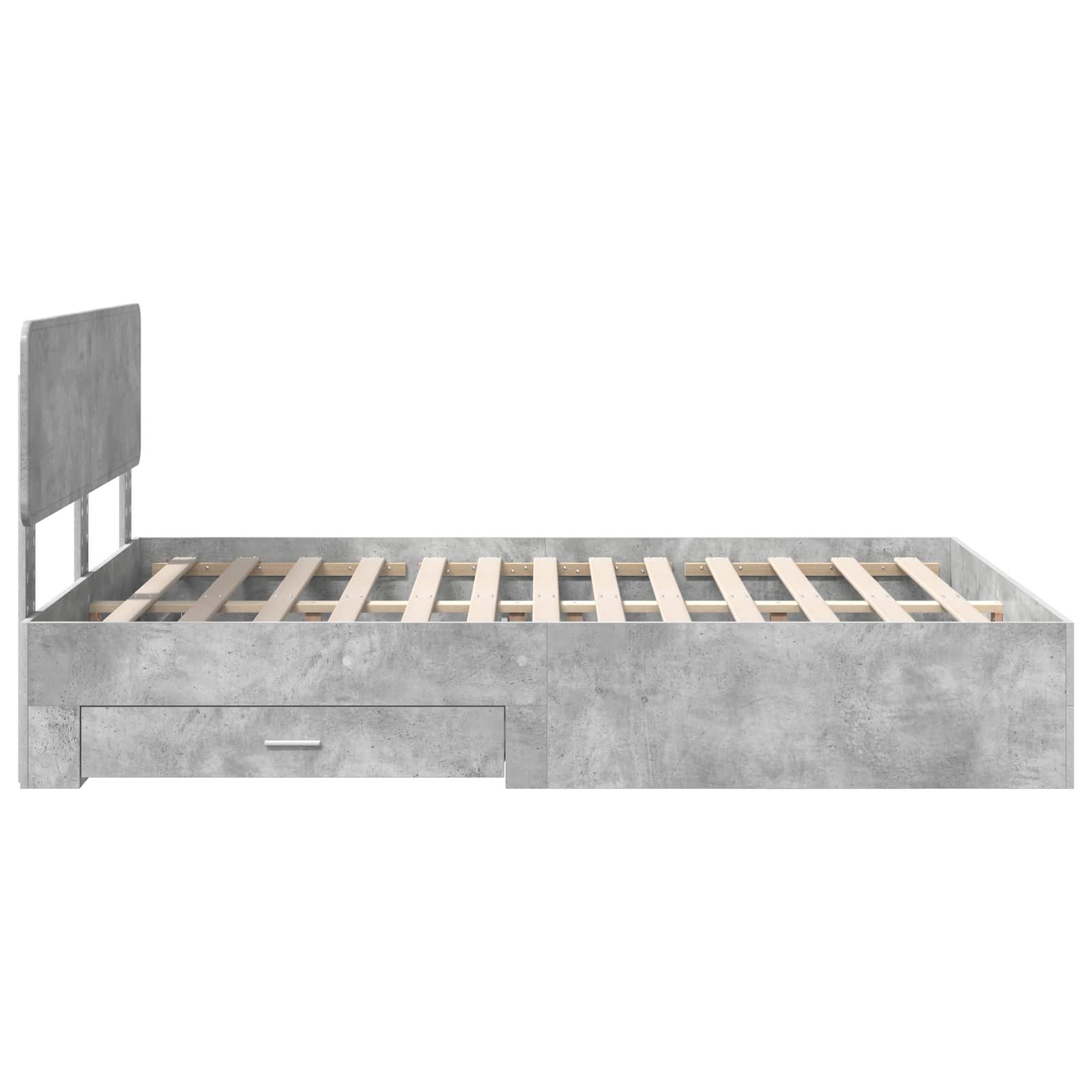 Bedframe met hoofdeinde Beton Grijs 140 x 200 cm Bewerkt hout