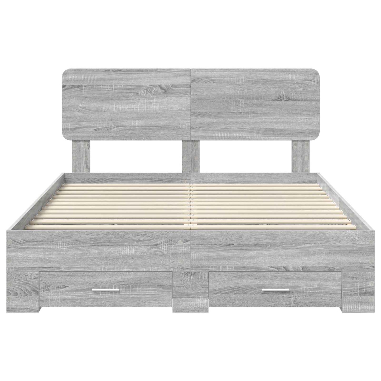Bedframe met hoofdeinde Grijs Sonoma 140 x 200 cm Bewerkt hout