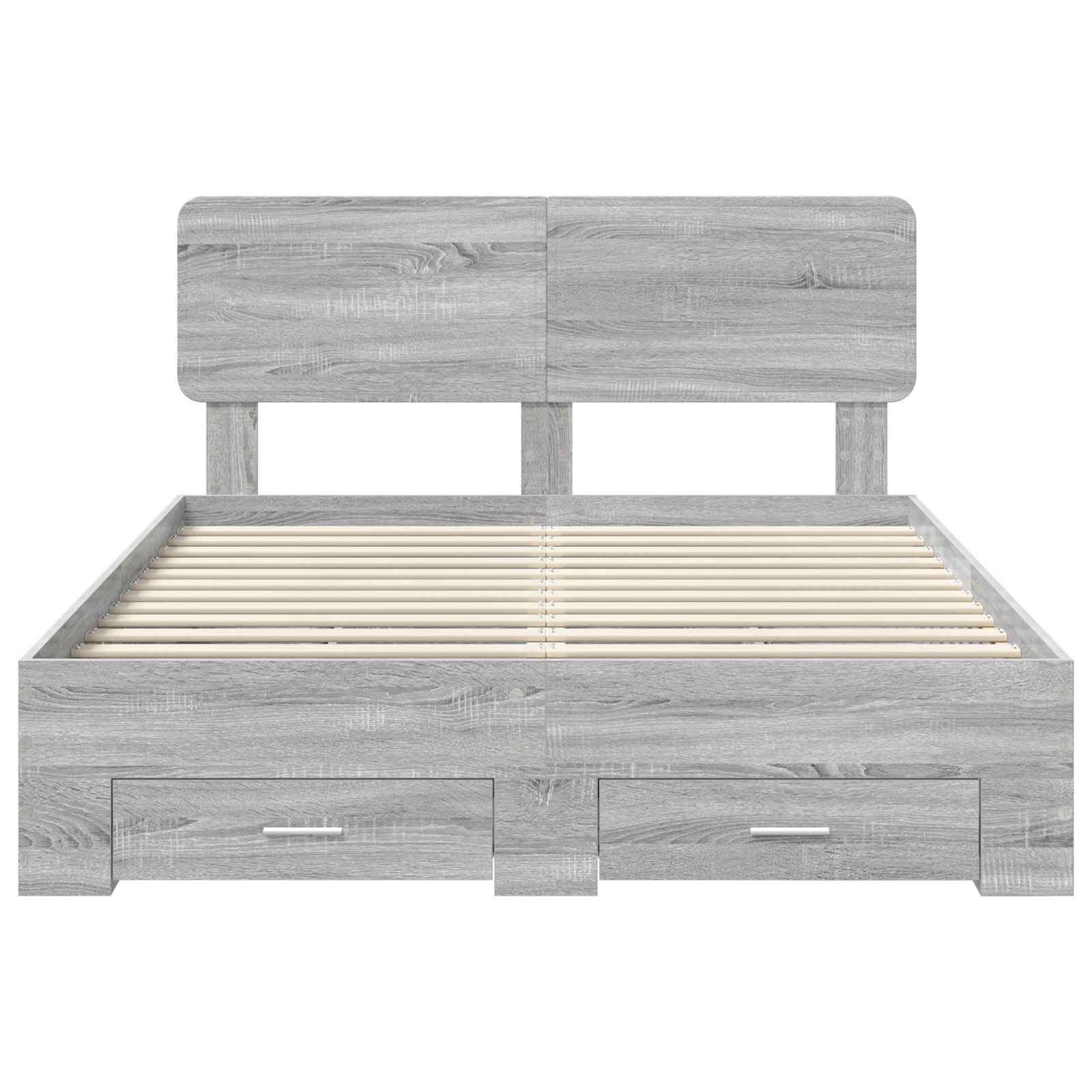 Bedframe met hoofdeinde Grijs Sonoma 140 x 200 cm Bewerkt hout