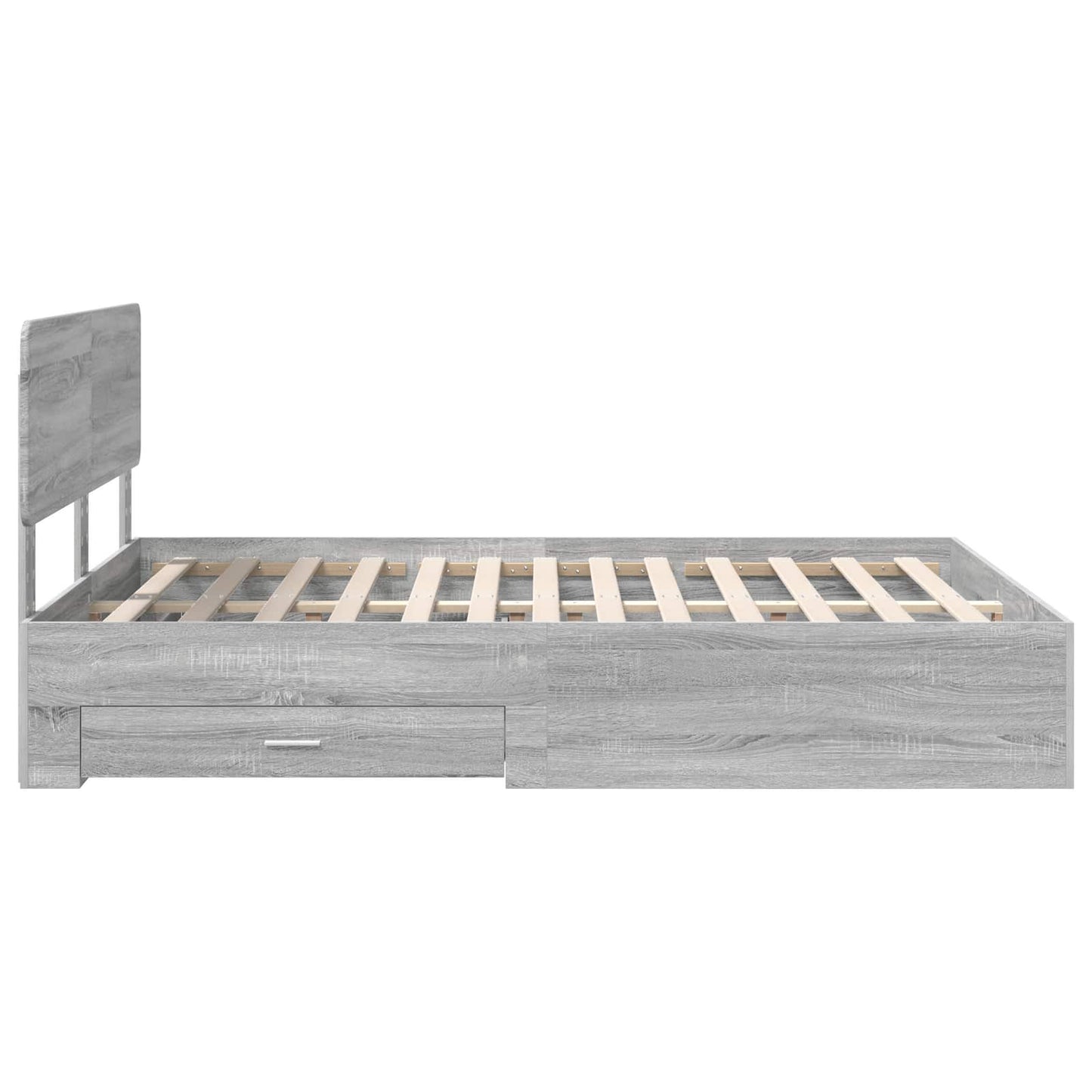Bedframe met hoofdeinde Grijs Sonoma 140 x 200 cm Bewerkt hout