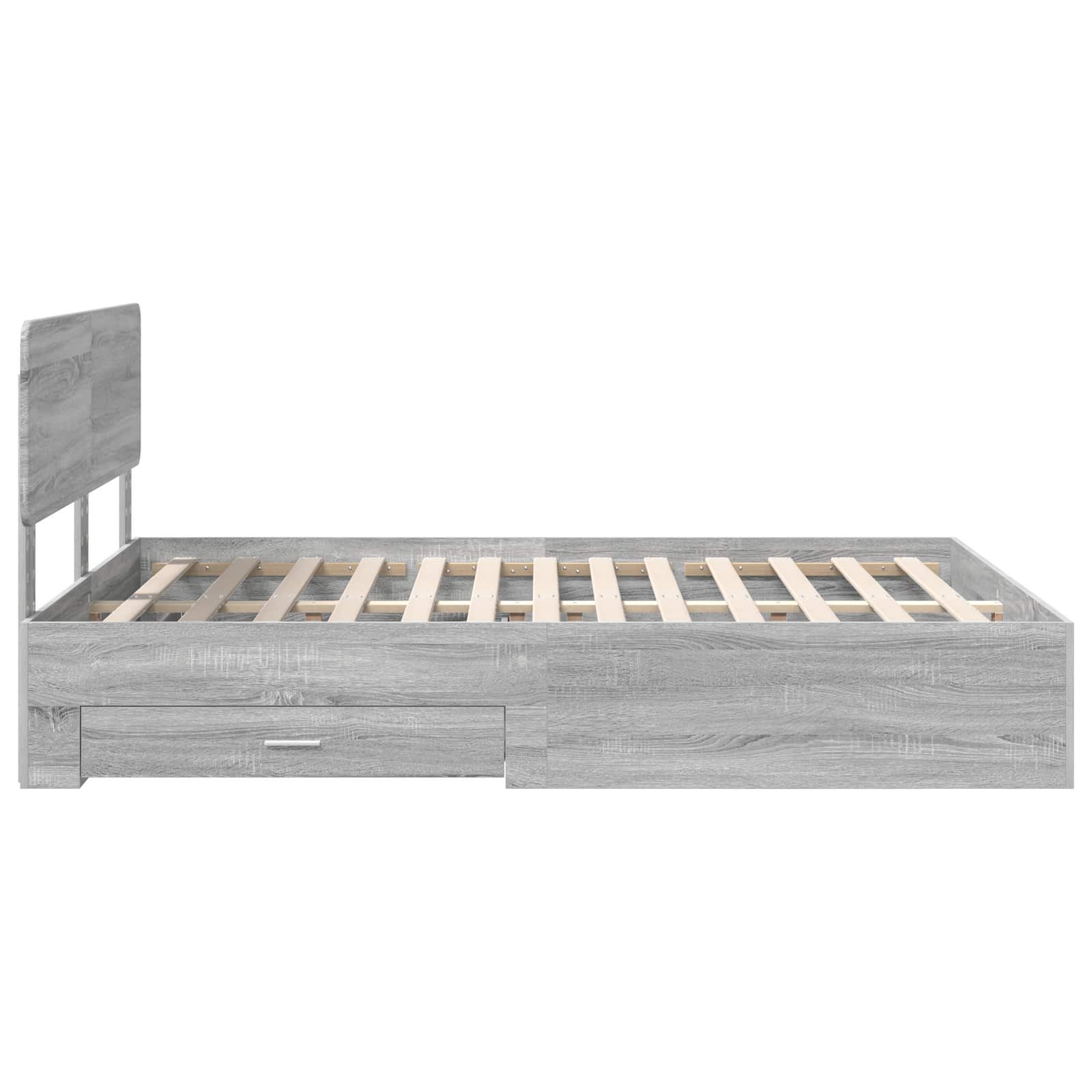 Bedframe met hoofdeinde Grijs Sonoma 140 x 200 cm Bewerkt hout