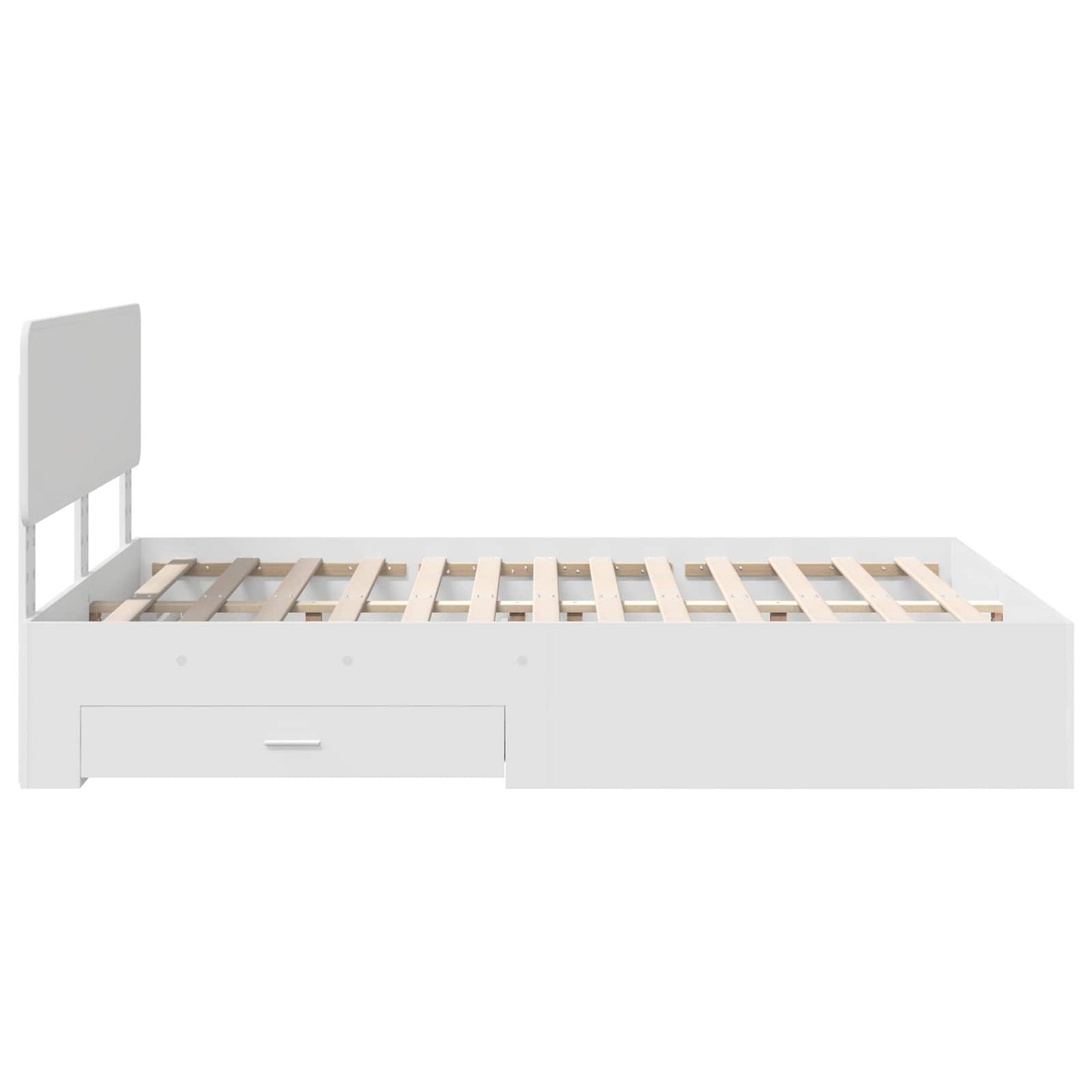 Bedframe met hoofdeinde met lade Wit 140 x 190 cm Bewerkt hout
