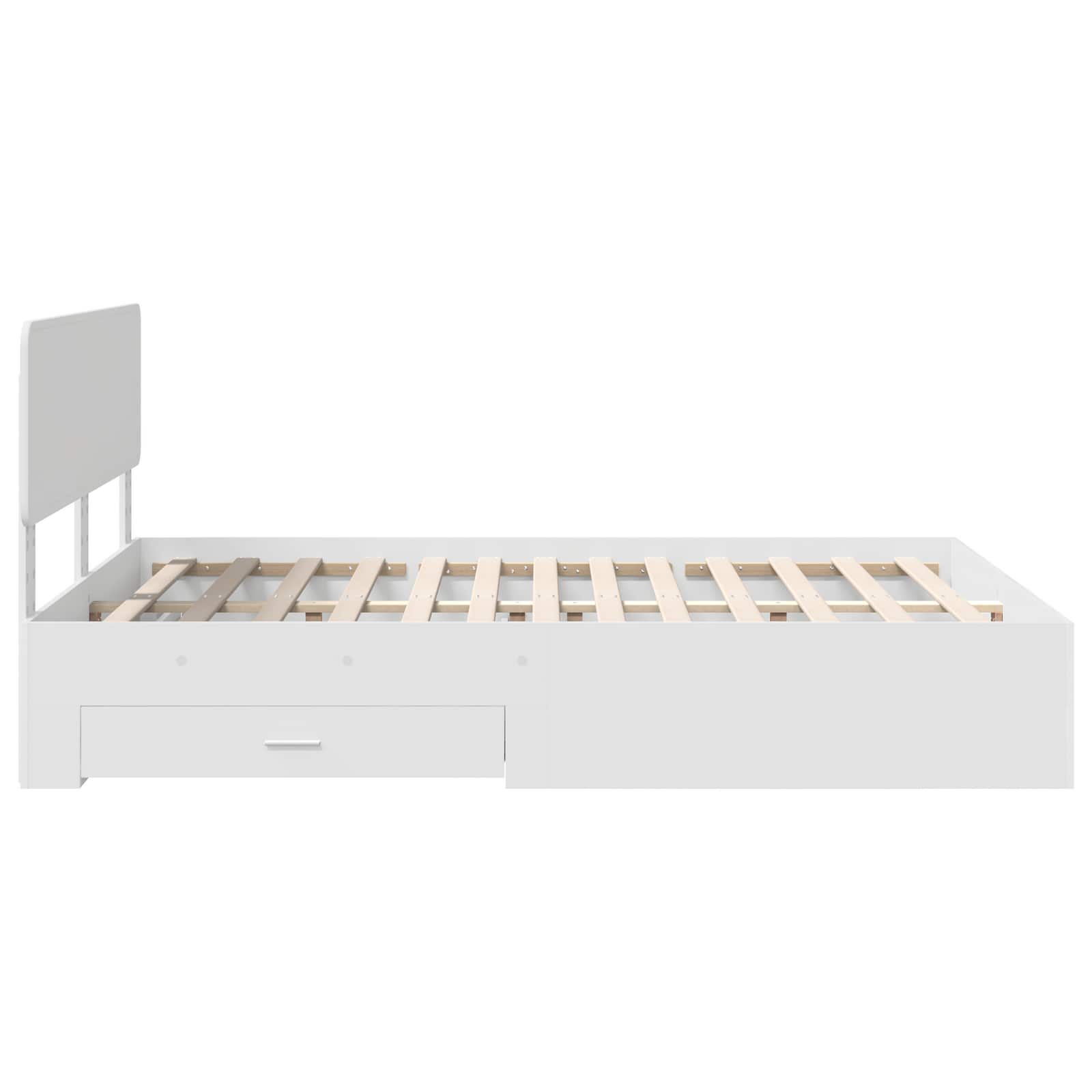 Bedframe met hoofdeinde met lade Wit 140 x 190 cm Bewerkt hout