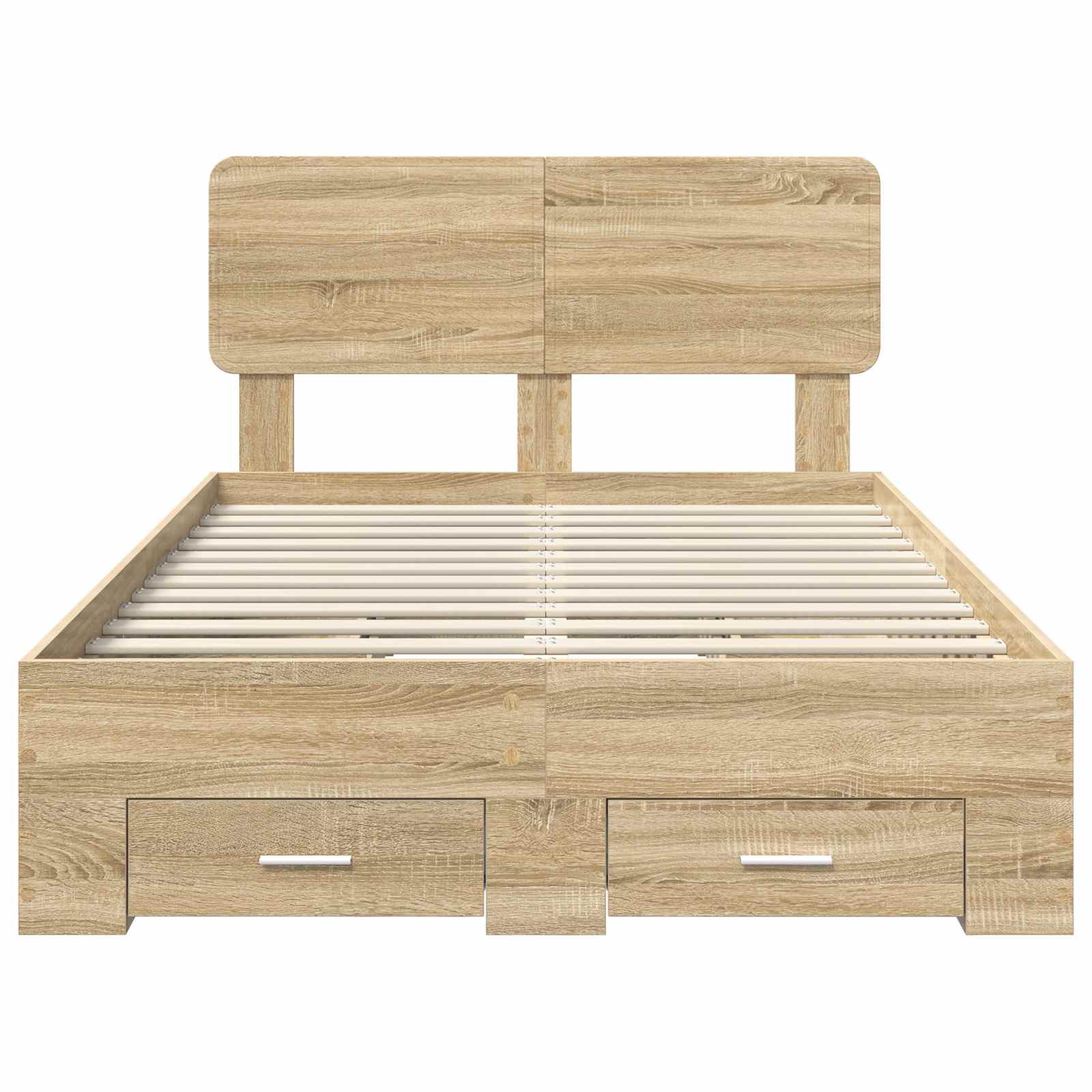 Bedframe met hoofdeinde Sonoma Eiken 120 x 200 cm Bewerkt hout