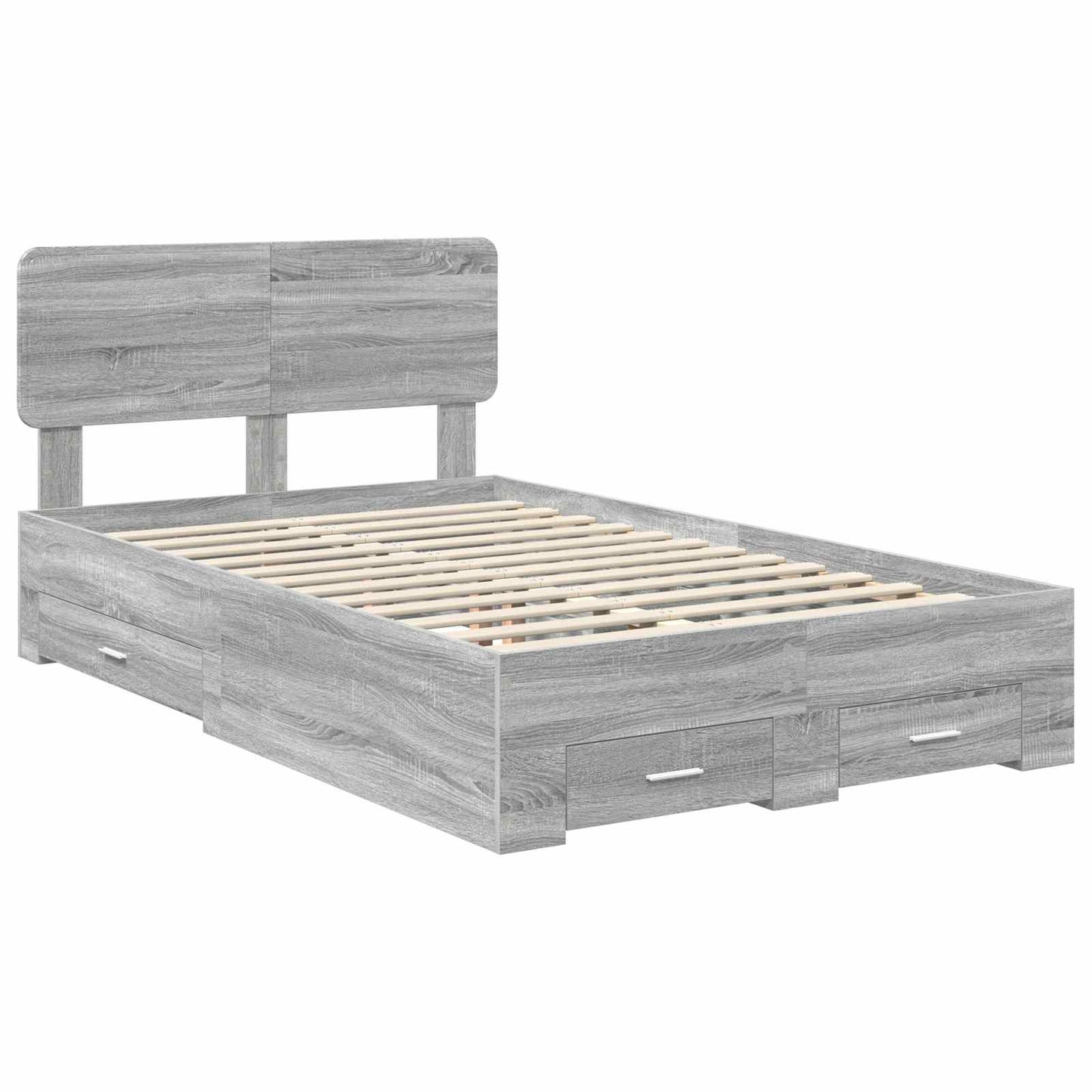 Bedframe met hoofdeinde Grijs Sonoma 120 x 190 cm Bewerkt hout