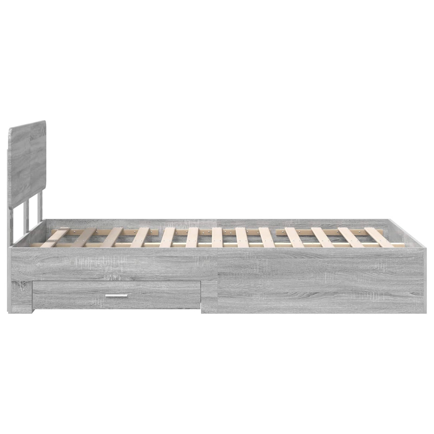 Bedframe met hoofdeinde Grijs Sonoma 120 x 190 cm Bewerkt hout