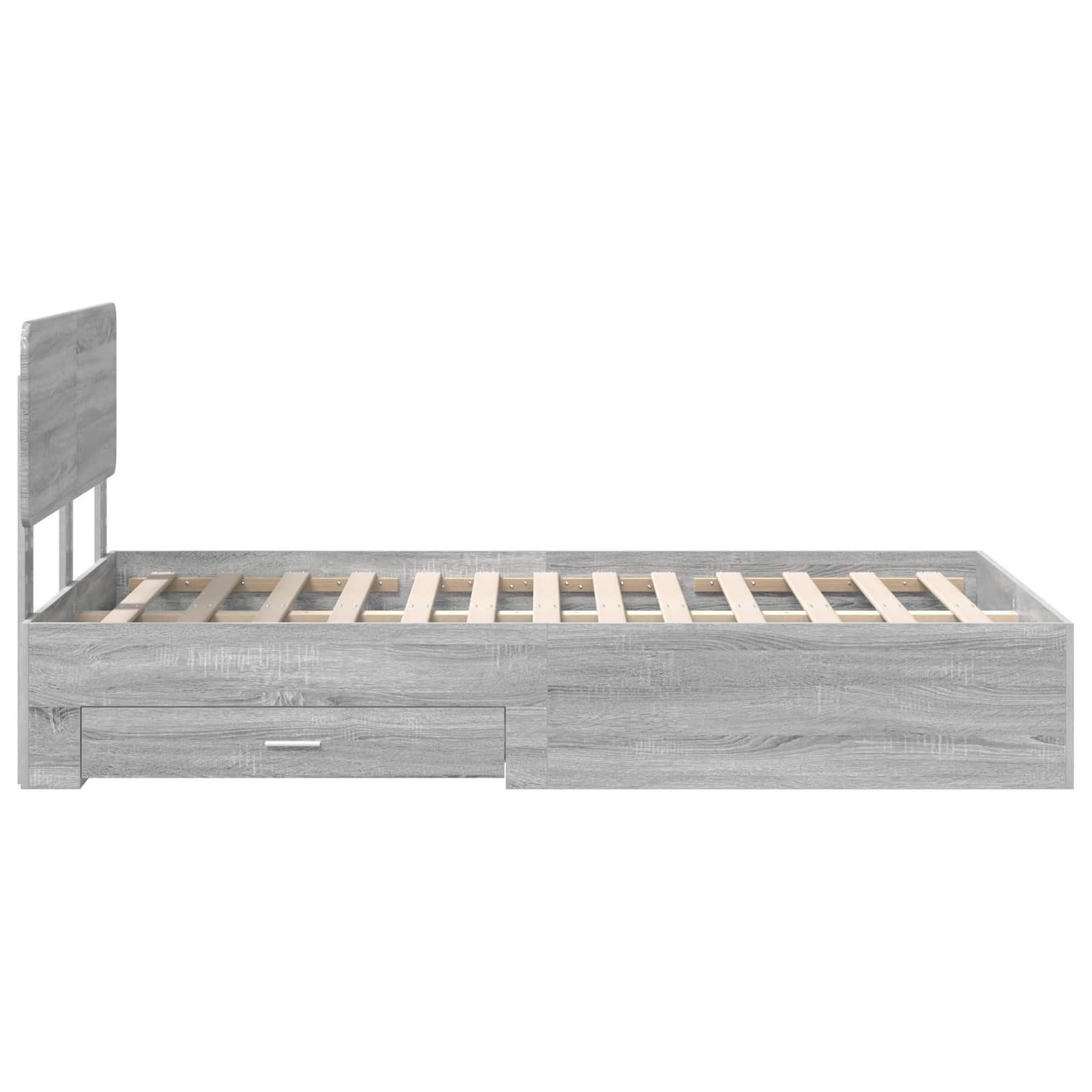 Bedframe met hoofdeinde Grijs Sonoma 120 x 190 cm Bewerkt hout